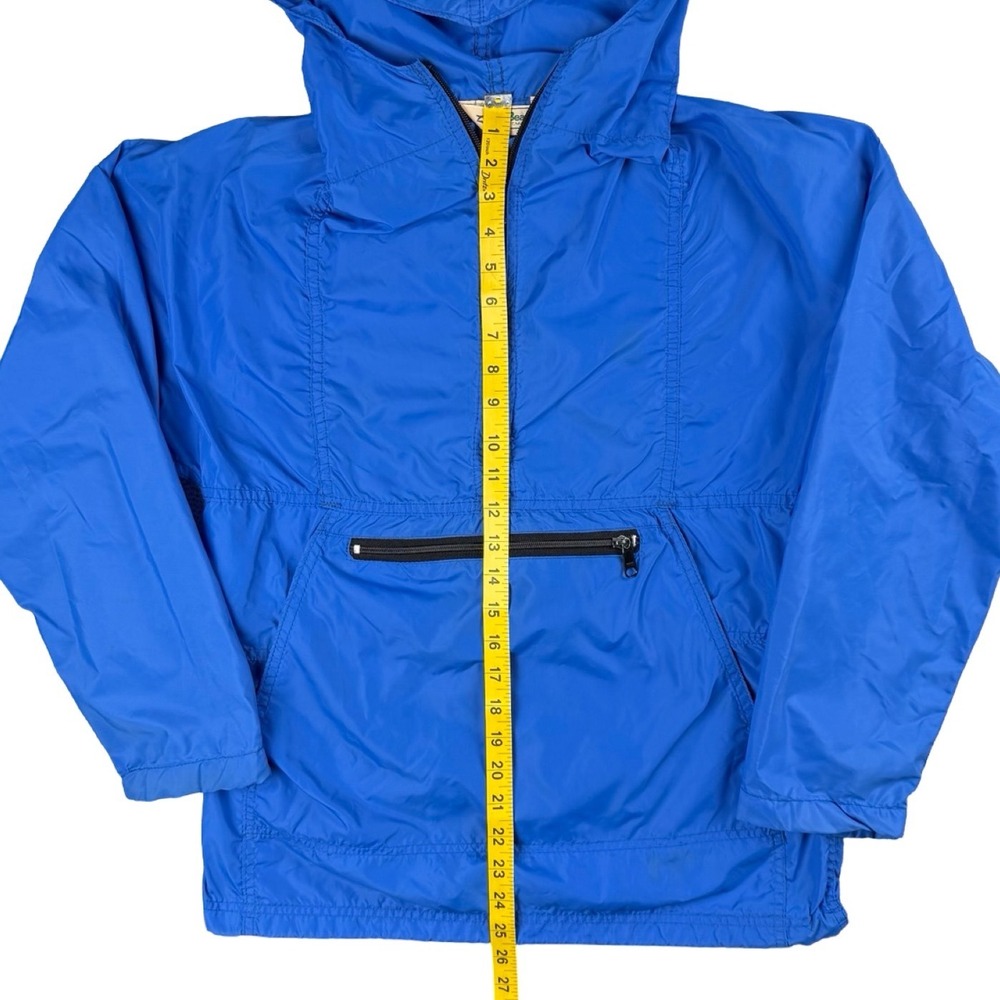 Vintage LL Bean Anorak Windbreaker Jacket Blue Nylon Pullover Hooded Mens Medium - Picture 6 of 6